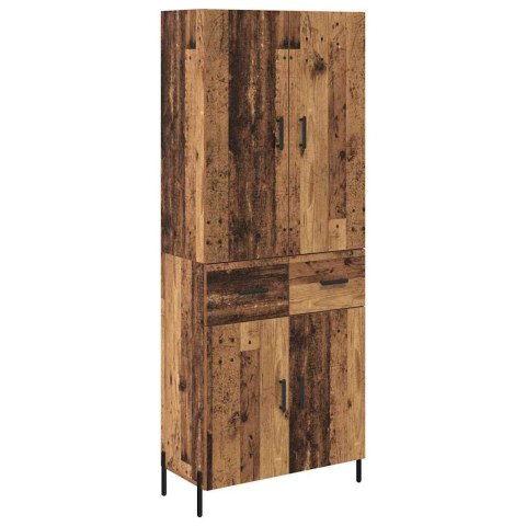 VidaXL Highboard Staré drevo 69,5 x 34 x 180 cm Kompozitné drevo