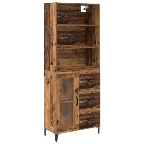 VidaXL Highboard Staré drevo 69,5 x 34 x 180 cm Kompozitné drevo