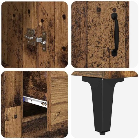 VidaXL Highboard Staré drevo 69,5 x 34 x 180 cm Kompozitné drevo