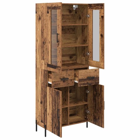 VidaXL Highboard Staré drevo 69,5 x 34 x 180 cm Kompozitné drevo