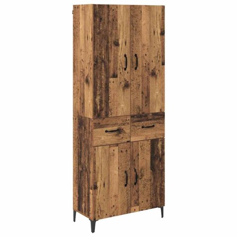 VidaXL Highboard Staré drevo 69,5 x 34 x 180 cm Kompozitné drevo