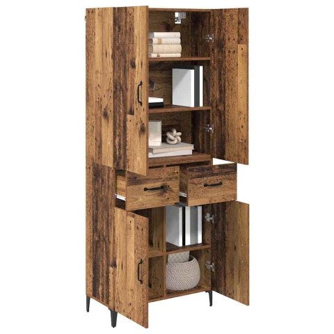 VidaXL Highboard Staré drevo 69,5 x 34 x 180 cm Kompozitné drevo