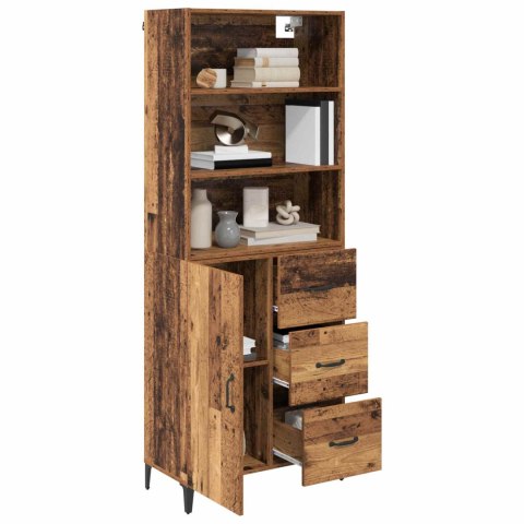 VidaXL Highboard Staré drevo 69,5 x 34 x 180 cm Kompozitné drevo