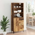 VidaXL Highboard Staré drevo 69,5 x 34 x 180 cm Kompozitné drevo