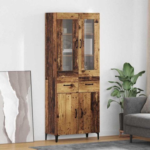 VidaXL Highboard Staré drevo 69,5 x 34 x 180 cm Kompozitné drevo
