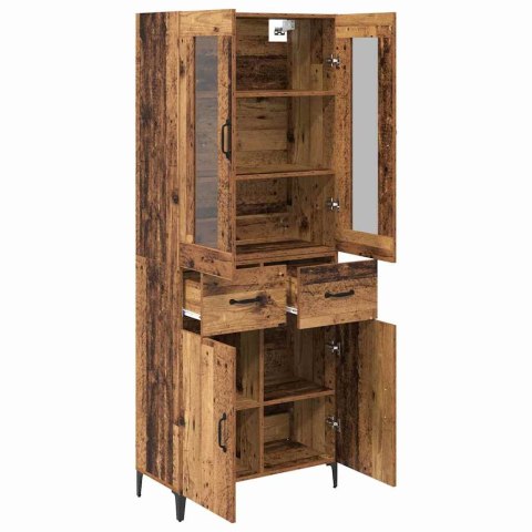 VidaXL Highboard Staré drevo 69,5 x 34 x 180 cm Kompozitné drevo