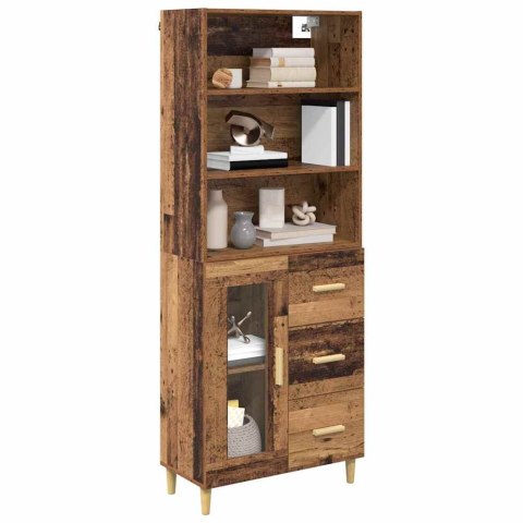 VidaXL Highboard Staré drevo 69,5 x 34 x 180 cm Kompozitné drevo