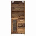 VidaXL Highboard Staré drevo 69,5 x 34 x 180 cm Kompozitné drevo