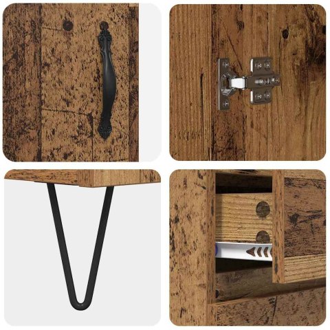 VidaXL Highboard so zásuvkou 2 pcs Staré drevo Kompozitné drevo