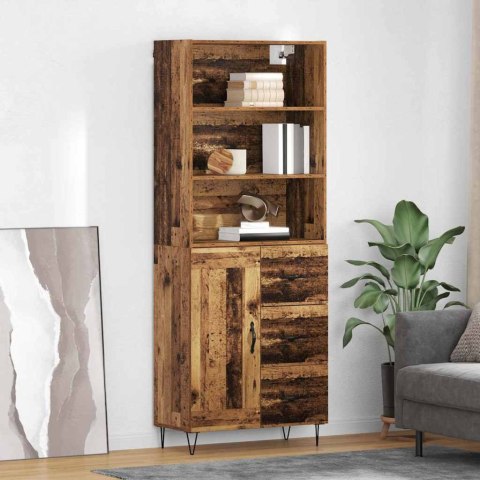 VidaXL Highboard so zásuvkou 2 pcs Staré drevo Kompozitné drevo