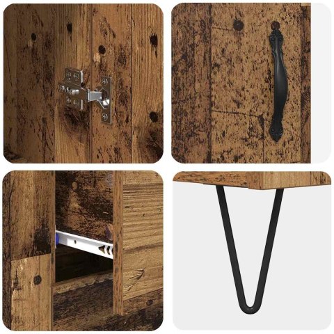 VidaXL Highboard so zásuvkou 2 pcs Staré drevo Kompozitné drevo