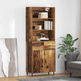VidaXL Highboard so zásuvkou Staré drevo 69,5 x 34 x 180 cm