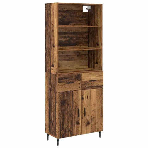 VidaXL Highboard so zásuvkou Staré drevo 69,5 x 34 x 180 cm