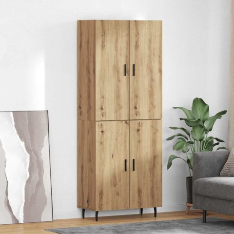 VidaXL Highboard 2 pcs Remeselný dub Drevovláknitá doska a sklo