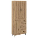 VidaXL Highboard 2 pcs Remeselný dub Drevovláknitá doska a sklo