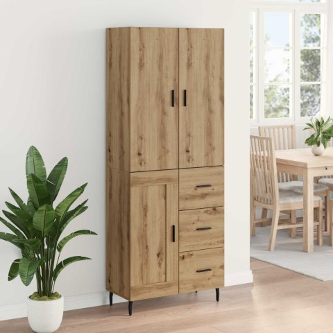 VidaXL Highboard 2 pcs Remeselný dub Drevovláknitá doska a sklo