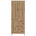 VidaXL Highboard 2 pcs Remeselný dub Drevovláknitá doska a sklo