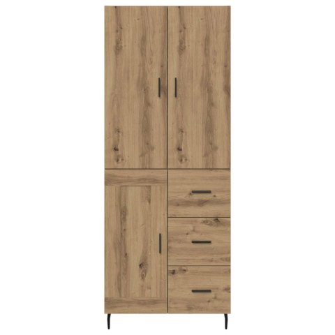 VidaXL Highboard 2 pcs Remeselný dub Drevovláknitá doska a sklo
