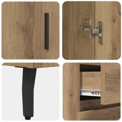VidaXL Highboard 2 pcs Remeselný dub Drevovláknitá doska a sklo