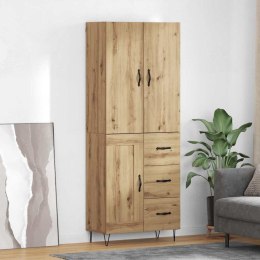 VidaXL Highboard 2 pcs Remeselný dub Konštrukčné drevo a sklo