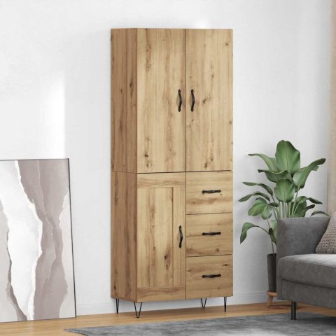 VidaXL Highboard 2 pcs Remeselný dub Konštrukčné drevo a sklo