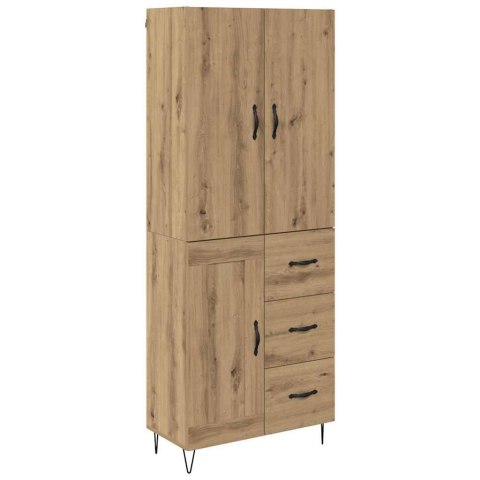 VidaXL Highboard 2 pcs Remeselný dub Konštrukčné drevo a sklo