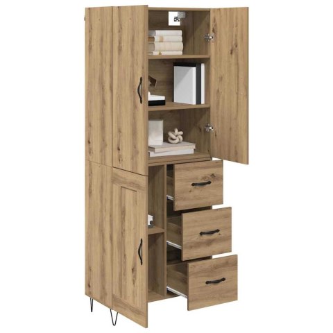VidaXL Highboard 2 pcs Remeselný dub Konštrukčné drevo a sklo