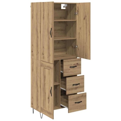 VidaXL Highboard 2 pcs Remeselný dub Konštrukčné drevo a sklo