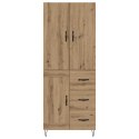 VidaXL Highboard 2 pcs Remeselný dub Konštrukčné drevo a sklo