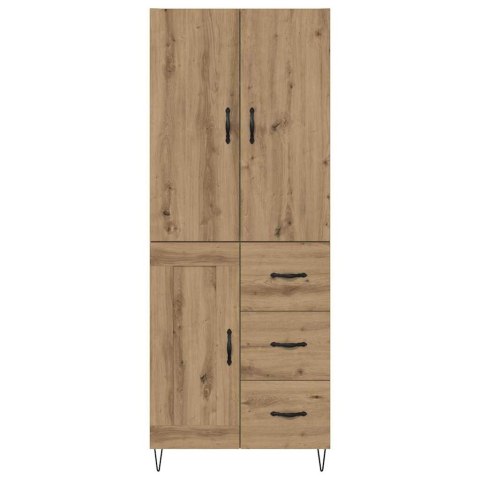 VidaXL Highboard 2 pcs Remeselný dub Konštrukčné drevo a sklo