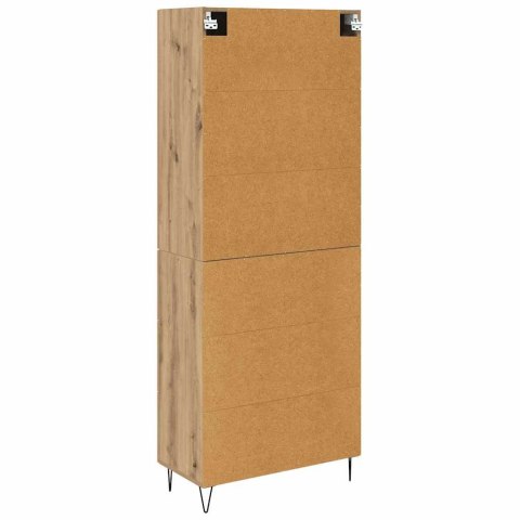 VidaXL Highboard 2 pcs Remeselný dub Konštrukčné drevo a sklo