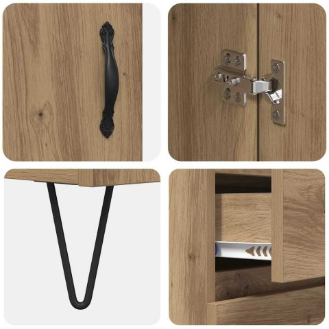 VidaXL Highboard 2 pcs Remeselný dub Konštrukčné drevo a sklo