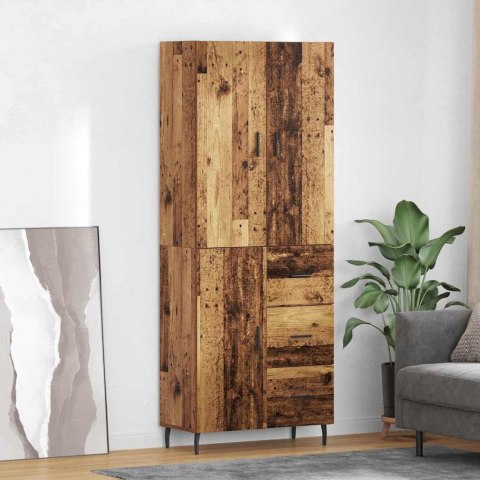VidaXL Highboard 2 pcs Staré drevo Drevovláknitá doska a sklo