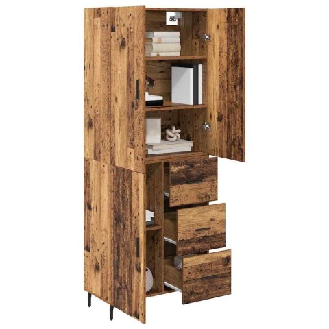 VidaXL Highboard 2 pcs Staré drevo Drevovláknitá doska a sklo