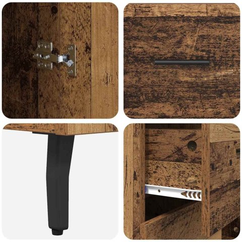 VidaXL Highboard 2 pcs Staré drevo Drevovláknitá doska a sklo