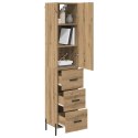VidaXL Highboard Remeselný dub 34,5 x 34 x 180 cm Kompozitné drevo