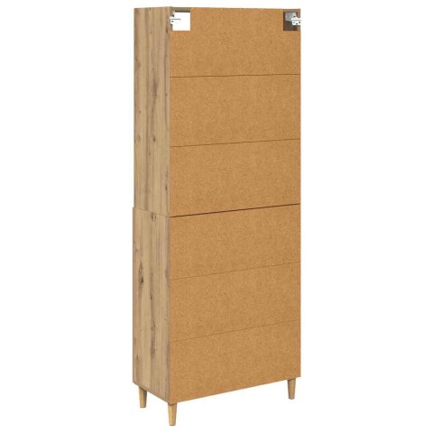 VidaXL Highboard Remeselný dub 69,5 x 32,5 x 180 cm Kompozitné drevo