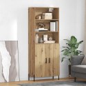 VidaXL Highboard Remeselný dub 69,5 x 32,5 x 180 cm Kompozitné drevo