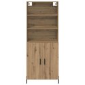 VidaXL Highboard Remeselný dub 69,5 x 32,5 x 180 cm Kompozitné drevo