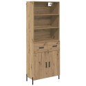 VidaXL Highboard Remeselný dub 69,5 x 32,5 x 180 cm Kompozitné drevo