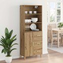 VidaXL Highboard Remeselný dub 69,5 x 32,5 x 180 cm Kompozitné drevo
