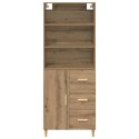 VidaXL Highboard Remeselný dub 69,5 x 32,5 x 180 cm Kompozitné drevo