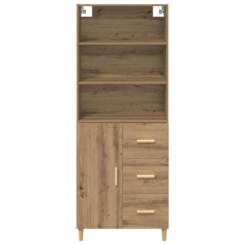 VidaXL Highboard Remeselný dub 69,5 x 32,5 x 180 cm Kompozitné drevo