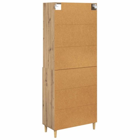 VidaXL Highboard Remeselný dub 69,5 x 32,5 x 180 cm Kompozitné drevo