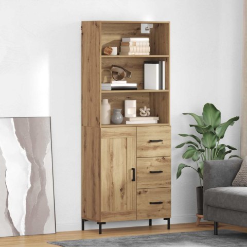 VidaXL Highboard Remeselný dub 69,5 x 34 x 180 cm Kompozitné drevo