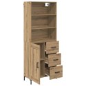 VidaXL Highboard Remeselný dub 69,5 x 34 x 180 cm Kompozitné drevo