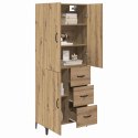 VidaXL Highboard Remeselný dub 69,5 x 34 x 180 cm Kompozitné drevo