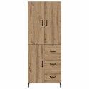 VidaXL Highboard Remeselný dub 69,5 x 34 x 180 cm Kompozitné drevo