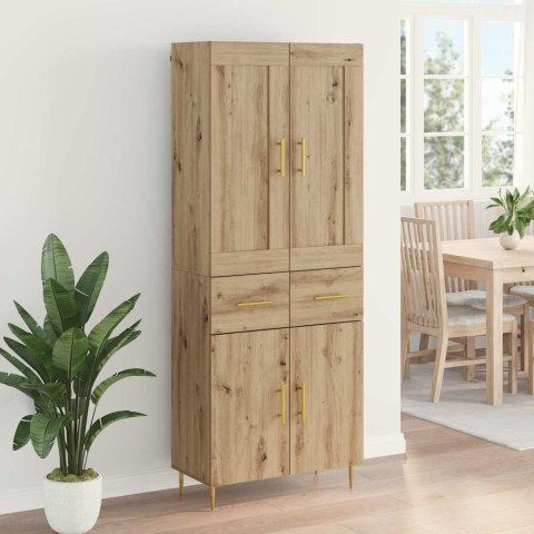 VidaXL Highboard Remeselný dub 69,5 x 34 x 180 cm Kompozitné drevo