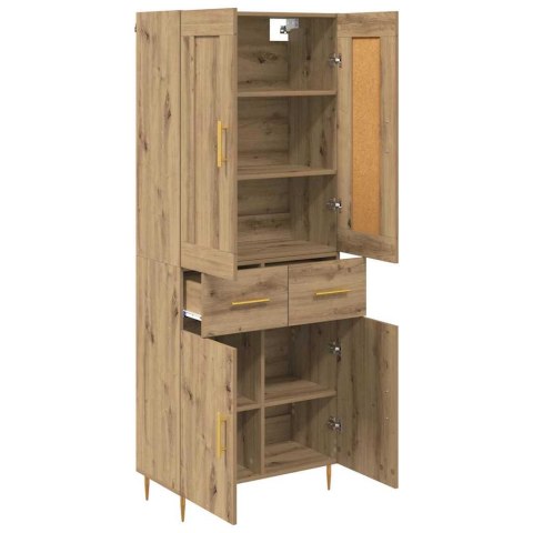 VidaXL Highboard Remeselný dub 69,5 x 34 x 180 cm Kompozitné drevo